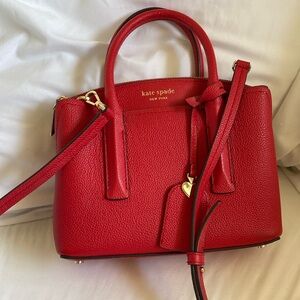 Kate Spade Margaux Pebbled Leather Mini Satchel RED